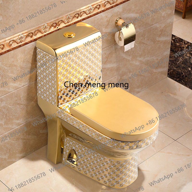 P & C Home Textiles Usa - Golden Toilet,Modern One-Piece Ceramic Toilet Bowl