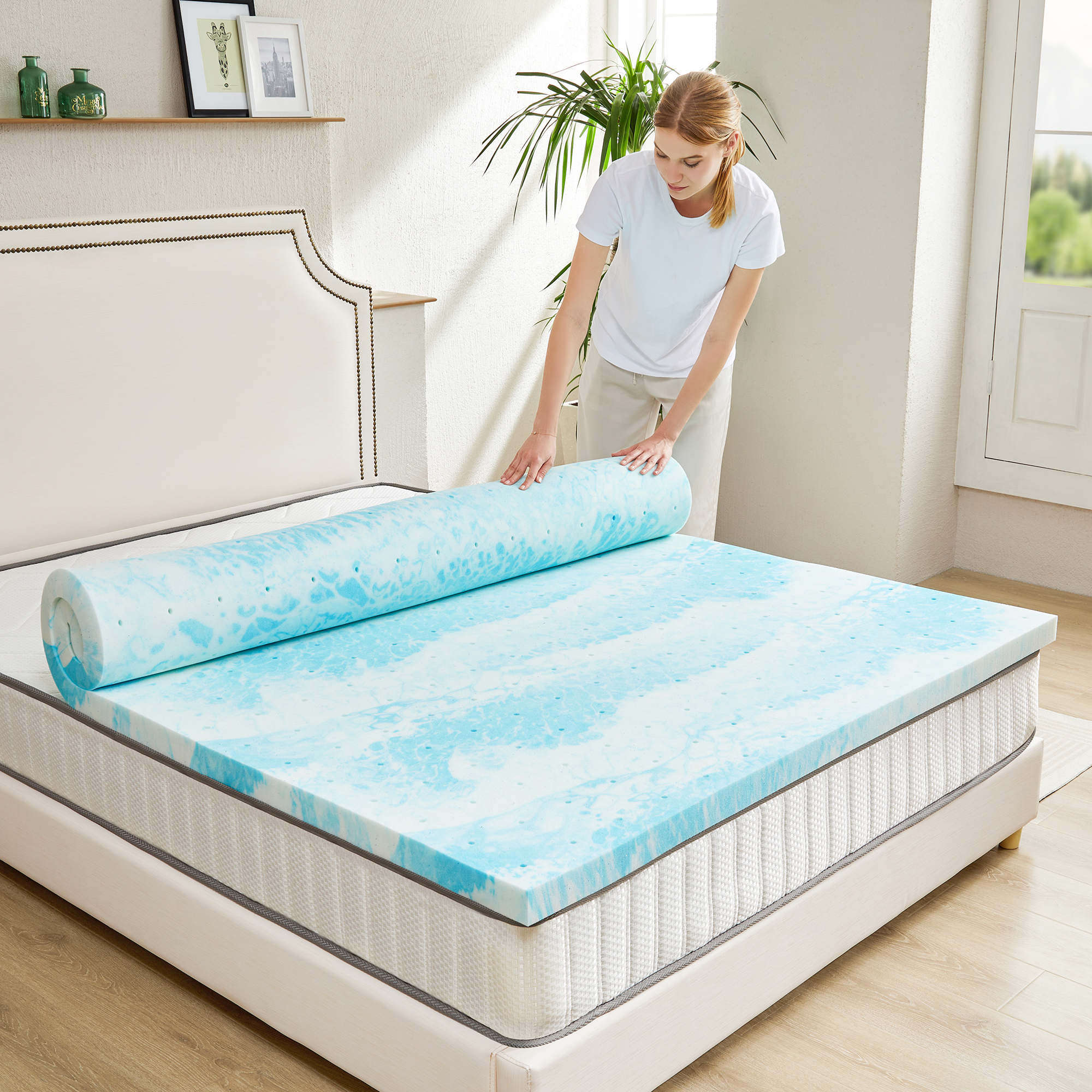 JHK 2 Inch Gel Memory Foam Mat - đánh giá và giá Mattress Pad Topper
