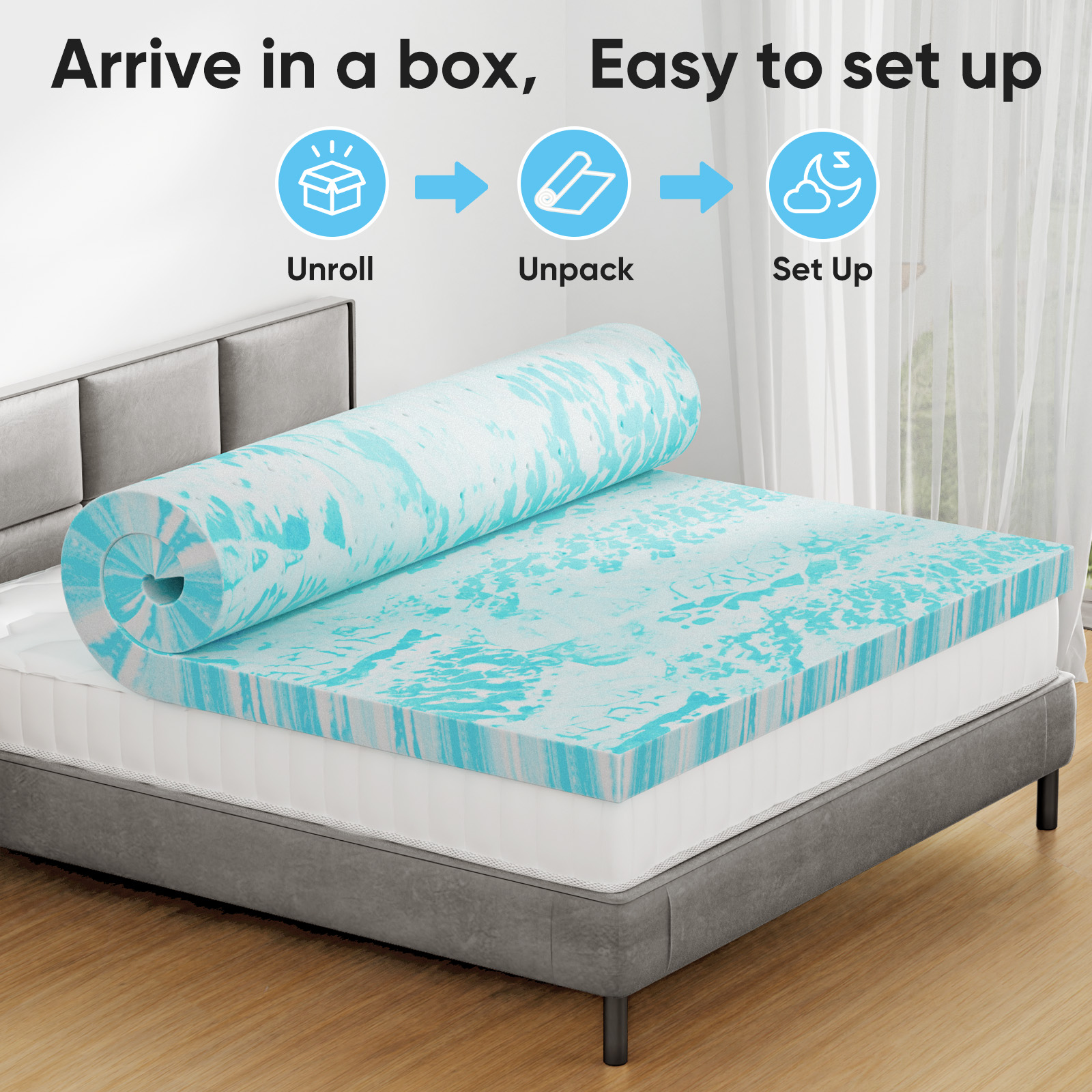 JHK 2 Inch Gel Memory Foam Mat - đánh giá và giá Mattress Pad Topper