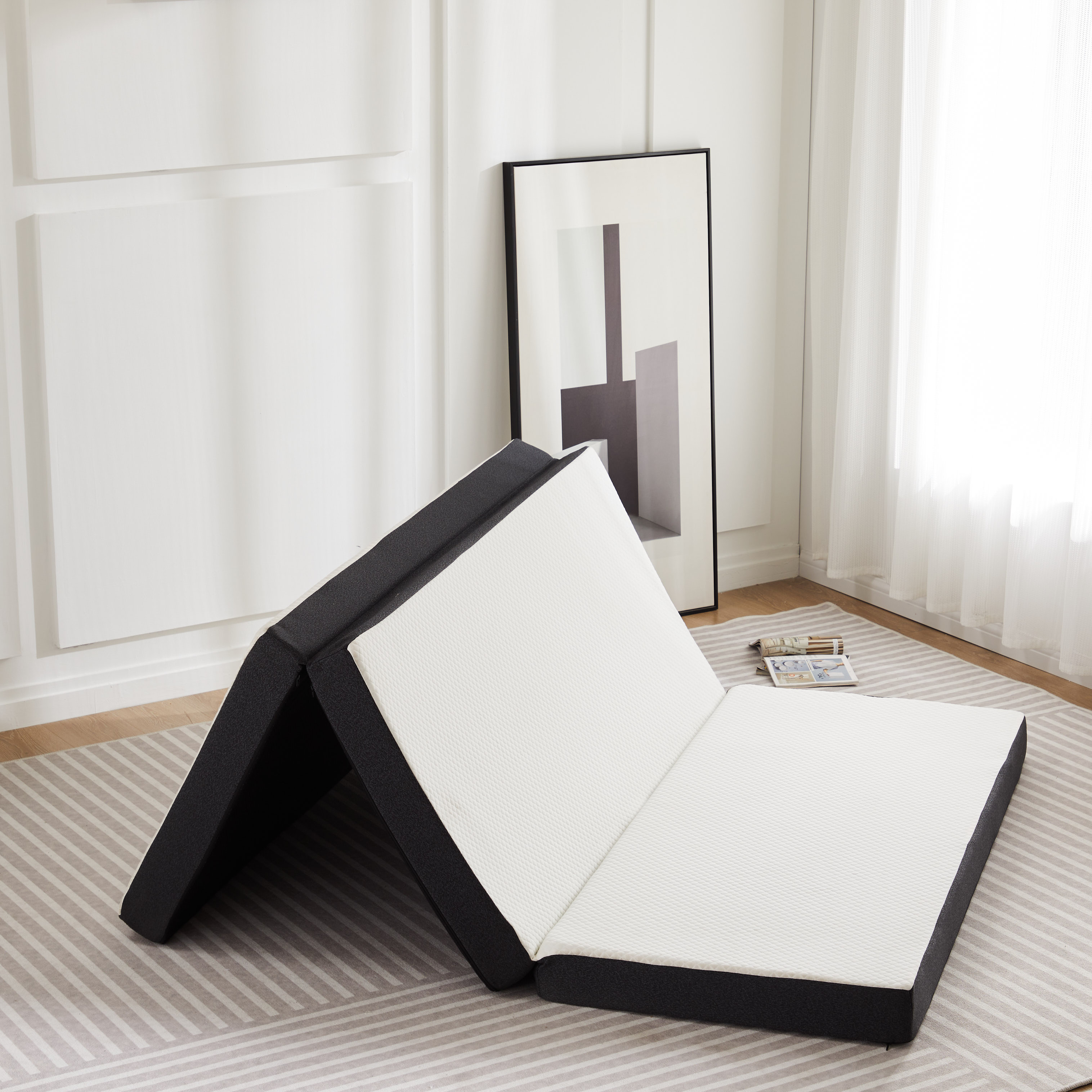JHK Three Fold Portable Floor  - đánh giá và giá Mattress Pad Topper