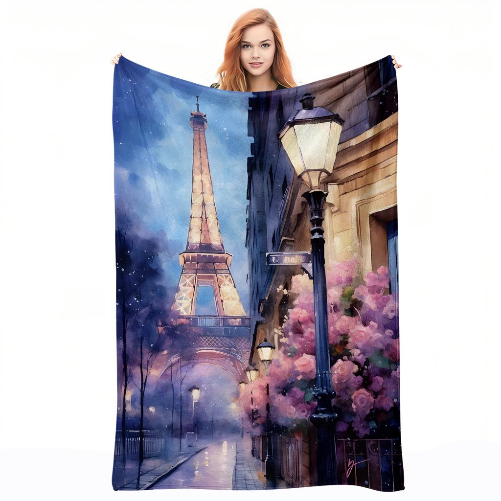 Paris Night Scene Pattern Flan - đánh giá và giá Home Textiles Paris