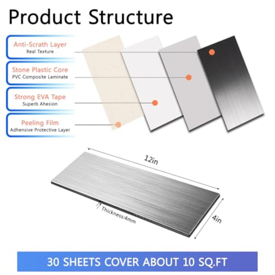 30-Piece Peel and Stick Metal  - đánh giá và giá P & C Home Textiles Usa